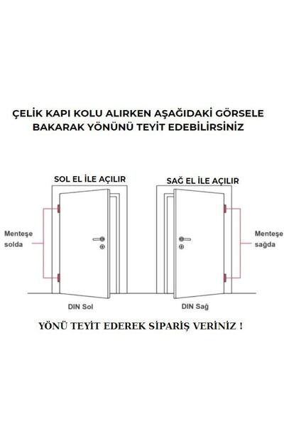 İstanbul E-Hırdavat Lüx Kare Aynalı Osmanlı Çelik Kapı Kolu Sağ Basar Tek Yön 1 Adet