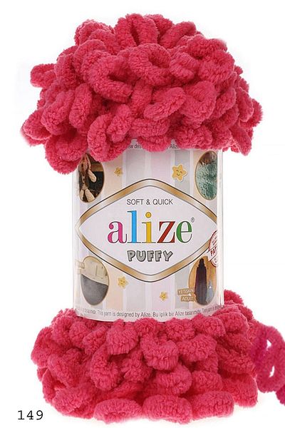 Alize Φούξια Puffy Χρώμα Κωδικός-149 - Πλεκτό νήμα χειρός (Συσκευασία 5)