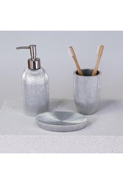 Selim Lydia Solid Soap Dispenser Ασημί