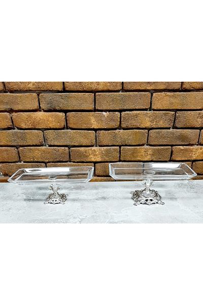 ZEN HOME Avangarde Silver Casted Legs 2 Pieces Baton Presentation Gorgeous Set