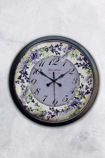 Kasva Concept Gift 40 cm Black Metal Yorticalture Wall Clock