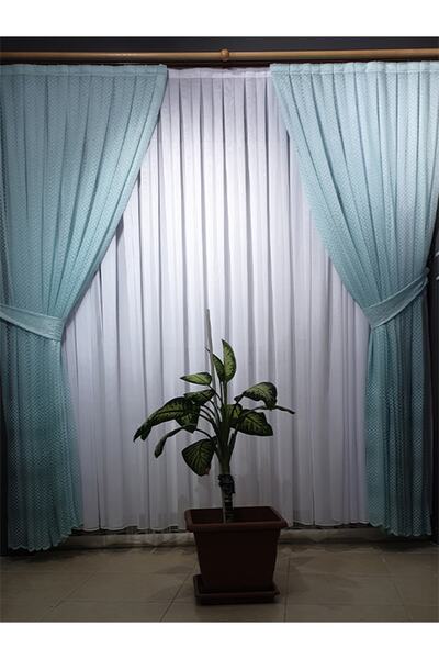 dolunay perde 6473 Kdk Baklava Desen Tül Fon Perde