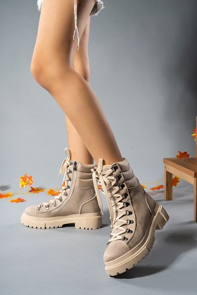 Riccon Skin Suede Γυναικείες Μπότες με φερμουάρ 00121897