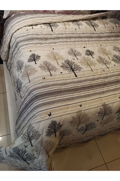 ŞENER HOME Husă polivalentă matlasată din bumbac, cu două fețe, cu model arborele vieții, 210x240 cm
