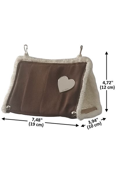Akat Cosy Cuddly Small Size Brown+cream Parrot Hammock (forpus, Paradise, Sevda...)