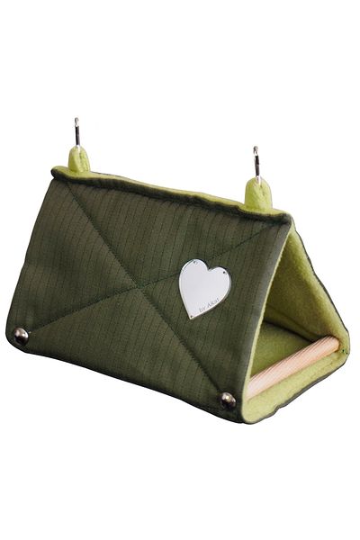 Akat Cosy Pretty Budgie Sleeping Hammock (striped Dark Green)