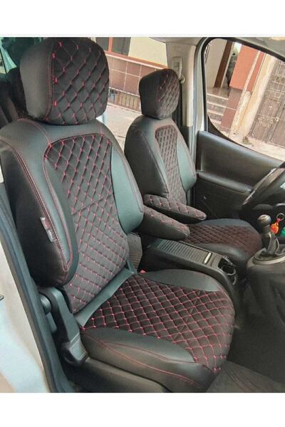 AKINCI Peugeot Partner Tepee - متوافق مع 2010-2018، نموذج مقعد أسود مكون من 3...