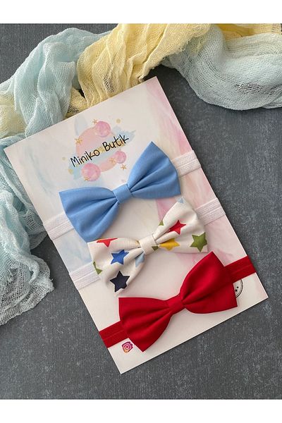 Miniko Butik Star Patterned 3-Piece Children's Bow Tie Set