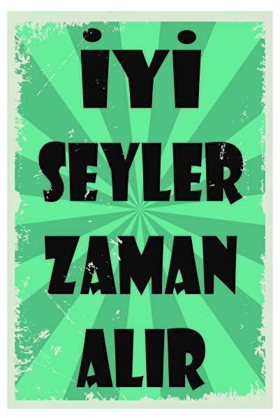 no77decor Καλά πράγματα λαμβάνουν χρόνο Ξύλινη αφίσα