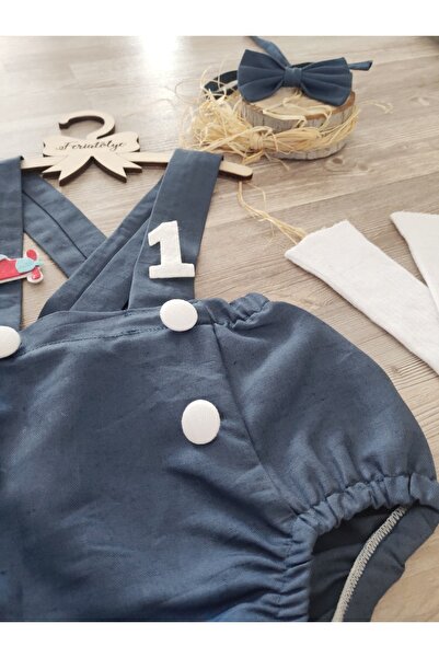 Feriatolye Uçak Konsepti 1 Yaş Pasta Patlatma Kostümü Yaş Günü Kıyafeti