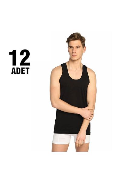 oskasa Seher Colorful Men's Combed Cotton Tank Top 12 Pcs