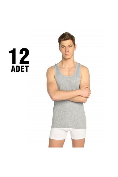 oskasa Seher Colorful Men's Combed Cotton Tank Top 12 Pcs