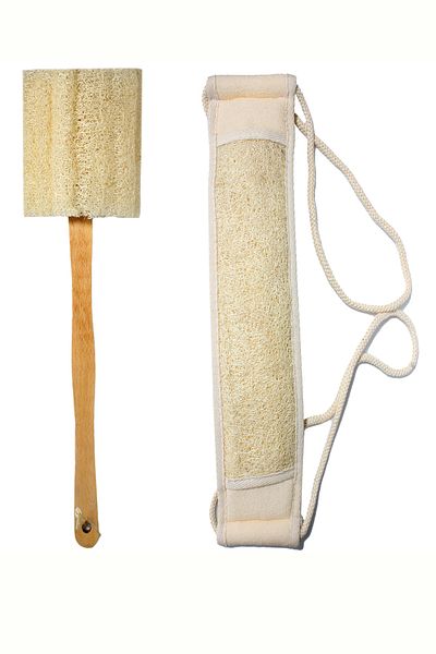 Layes Handle Back Pouch Natural Pumpkin Fiber Pouch Wooden Handle Body Pouch + Drawstring Back Pouch
