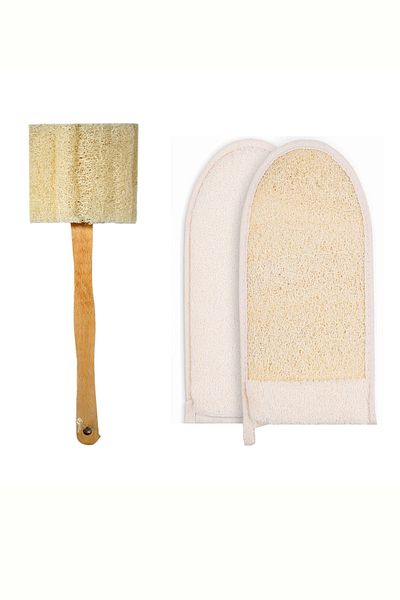 Layes Handle Back Scrub Natural Pumpkin Fiber Scrub Wooden Handle Body Scrub And Large Size Pumpkin Fiber Scrub