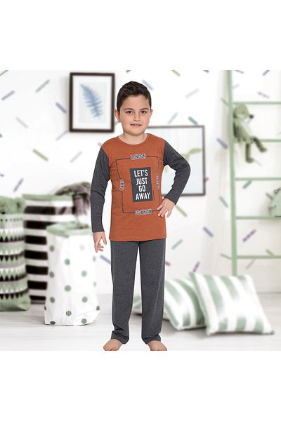 ERTA GOLD 3-10 Years Boy's Seasonal Long Sleeve Pajamas Set