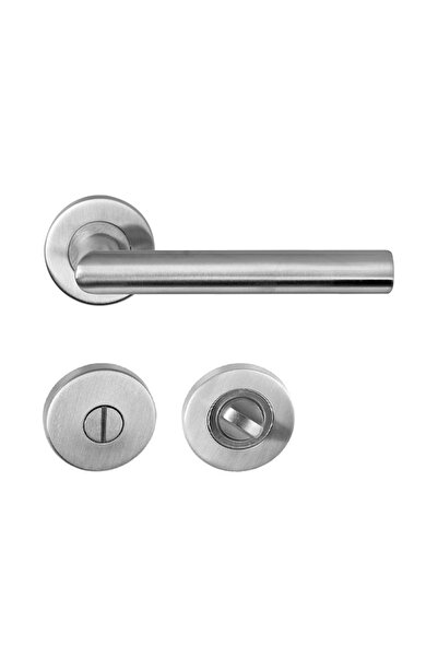 Hafele Werner Wc Kapı Kolu Seti, Paslanmaz Çelik Mat, Yuvarlak Rozetli Banyo & Wc Kapı Kulp