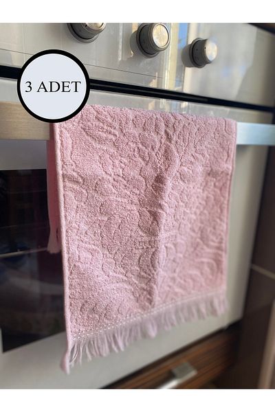 by ballı biocotton Kitchen Towel Set of 3 Jacquard Tasseled 100% Cotton Stylish Design 30x50