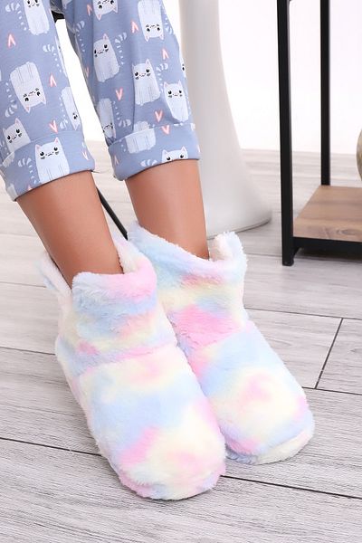 Wordex Rd Eb328 Colorful Wool Inside Winter Women's Slippers Home Boots Home Shoes