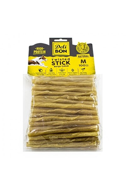 Delibon Naturel Gerçek Deriden Sütlü Kalın Burgu Çubuk 100 Adet