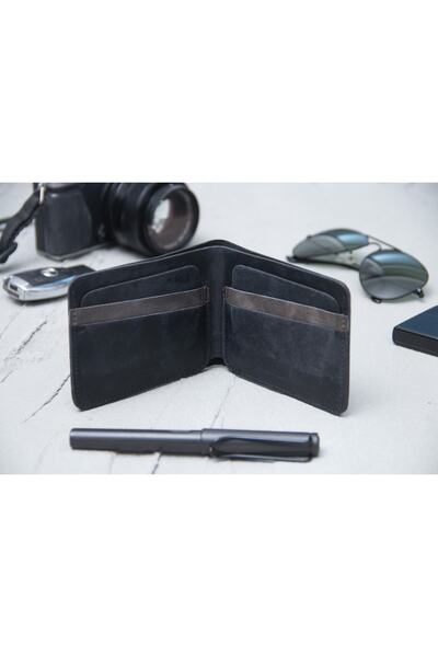 naft محفظة Raw Wallet 6 1 محفظة جلدية حقيقية بتصميم خاص - أسود عتيق - مجموعة ...