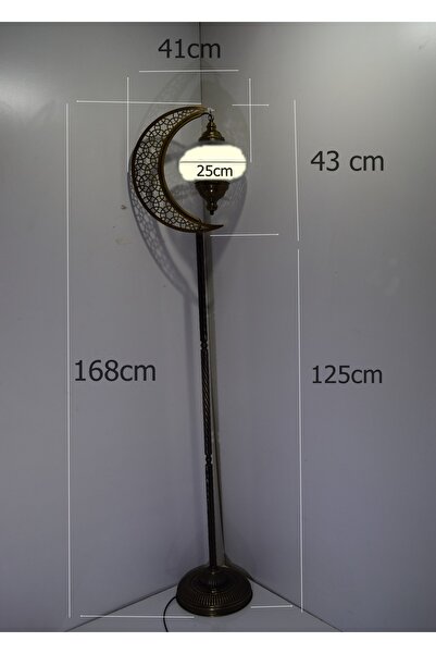 karlıkturistik Köşe Lambası,dekoratif Lambader,ev Dekoratif Aydınlatma Mozaik Lamba El Işi Hilal Model 10