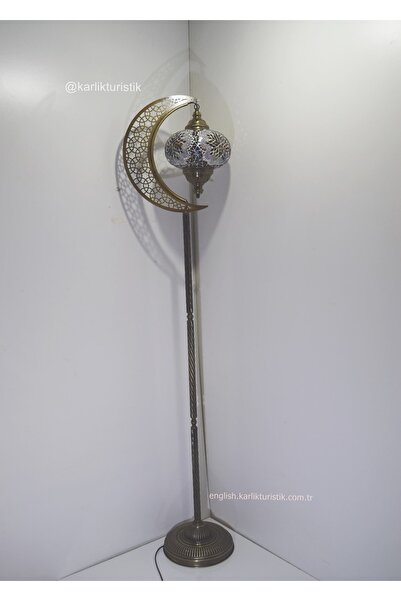 karlıkturistik Köşe Lambası,dekoratif Lambader,ev Dekoratif Aydınlatma Mozaik Lamba El Işi Hilal Model 3