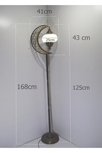 karlıkturistik Köşe Lambası,dekoratif Lambader,ev Dekoratif Aydınlatma Mozaik Lamba El Işi Hilal Model 3