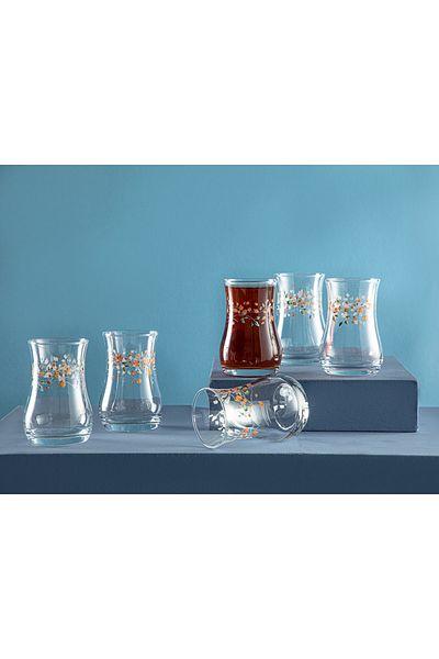 English Home Belleza Glass 6-Piece Tea Glass 170 ml Green-orange