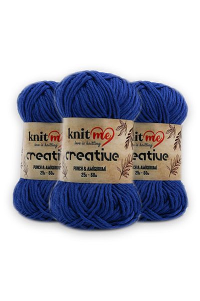 knitme Creatıve 25 Gr 3'lü Πακέτο %100 Βαμβάκι Amigurumi Punch Χειροποίητης Πλέξης Νήμα Taka Yarn (1003)