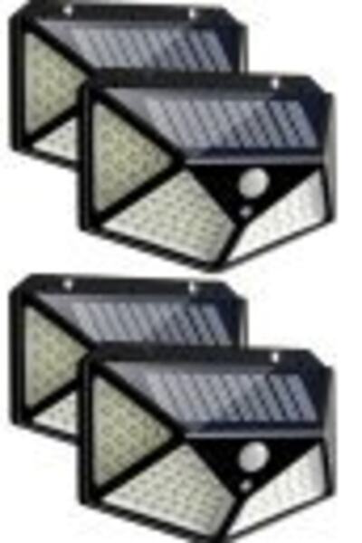 AYACO 4 Adet Set 100 Led Solar Güneşten Enerji Alan Hareket Sensörlü Aşırı Pa...