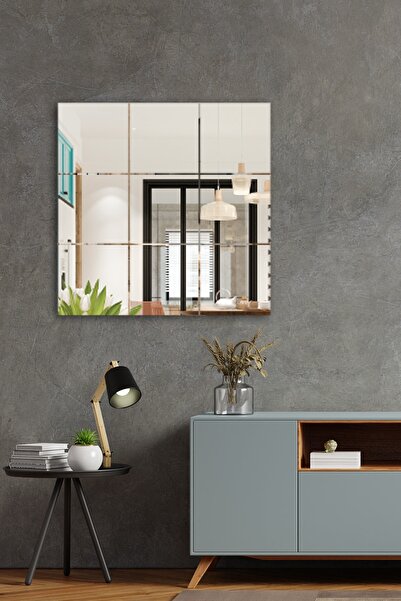 Decorita Ayna | Düz Ayna | Kare Kanallı - Kare Ayna | 60cm X 60cm