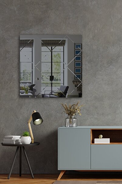 Decorita Ayna | Füme Ayna | Baklava Kanallı - Kare Ayna | 60cm X 60cm