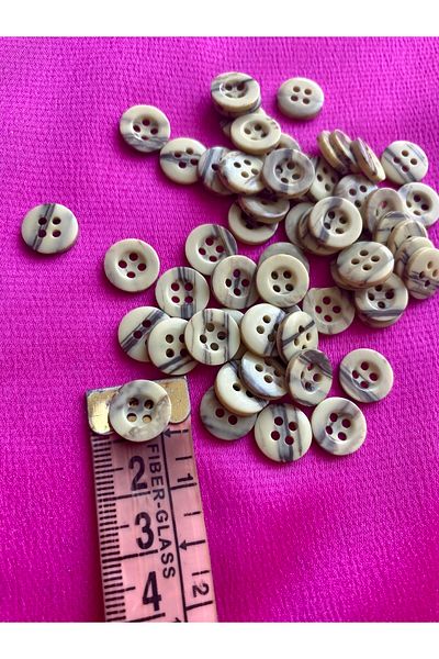 quella atelier Gray Patterned Beige Button 20 Pieces