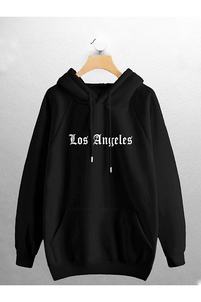 CANDEL Φούτερ Unisex με κουκούλα Los Angeles Illustrated Back Printed