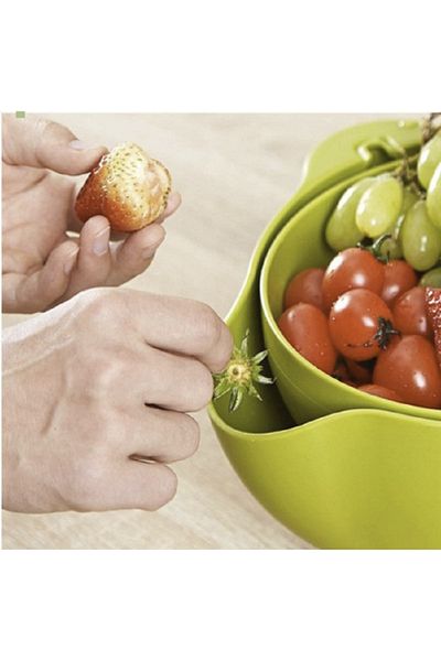 renkli çiçekler Multi-Purpose Rotatable Practical Kitchen Strainer with Tank