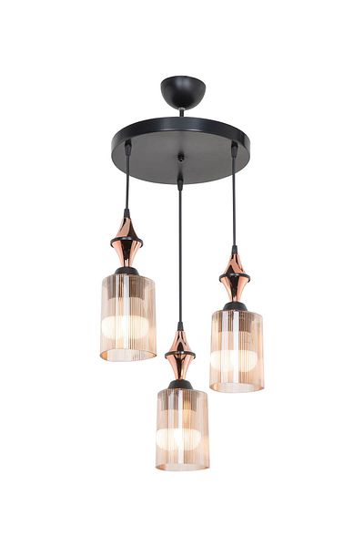 Gloria Black Copper 3-Piece Axes - Tray Tile and Triangle Honey Glass