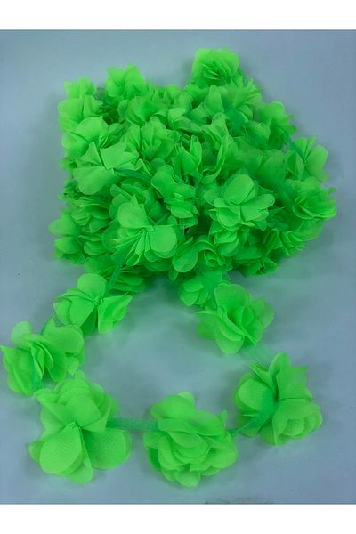 Hobigram Neon Green Laser Cut Rose Στολίδι Υλικό Συσκευασίας Organza Fabric Τεχνητό λουλούδι 12 τεμάχια τριαντάφυλλο – Deko