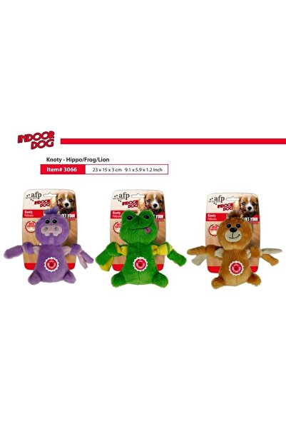 Afp 3066 Düğümlü Peluş Sesli Köpek Oyuncağı Kurbağa 23x15x3 Cm.
