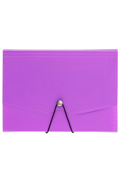 Lotte A4 Transparent Colored Gusseted File - 13 Pockets with Elastics