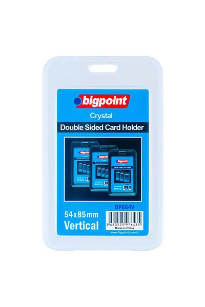Bigpoint Double Sided Card Container Crystal Vertical Transparent 54x85mm