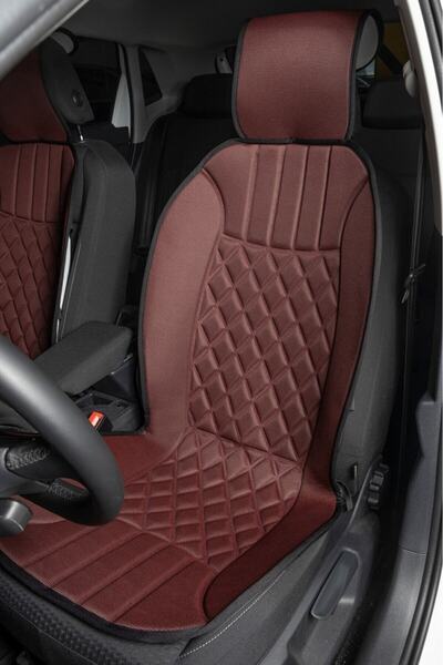 Tourneo Courier Lüks Oto Koltuk Minderi Ön 2'li Set Elegance Kırmızı Siyah