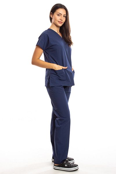 Simirna Üniforma Σετ Scrubs Χειρουργικής Νοσοκόμας Petrol Blue Jersey