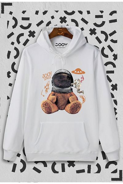 Jooy Company Φούτερ με στάμπα Unisex White Astronaut Teddy Bear