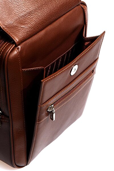 Grande 4589 100% Genuine Leather Men's Handbag Crossbody Bag Brown