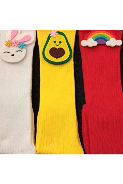 ÖZKARDEŞLER BABY جوارب ركبة للأطفال من اللباد مهدب 3 قطع