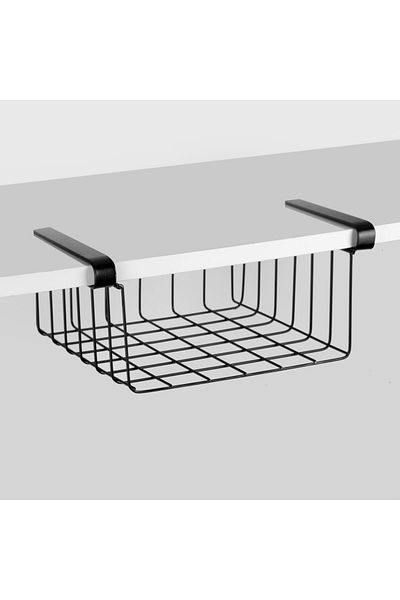 nilşah Wrought Iron Black Under Cabinet Shelf Organizer
