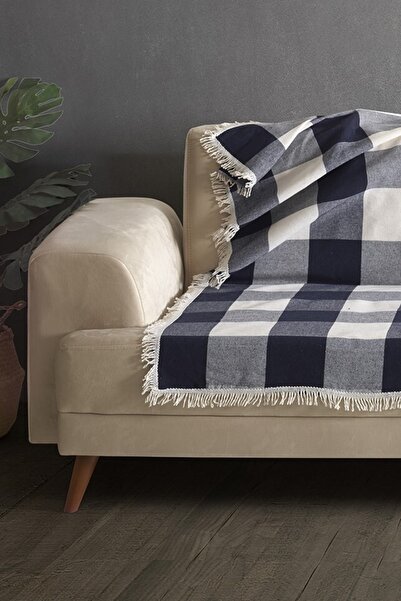 Lux Touch Efes Lacivert Сучасний чохол для дивана 170 X 220 см Chester Диван-ліжко Чохол з бавовняною бахромою