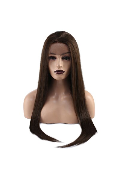 Suzan Peruk Düz Fiber Sentetik Tül Peruk - Açık Kahve