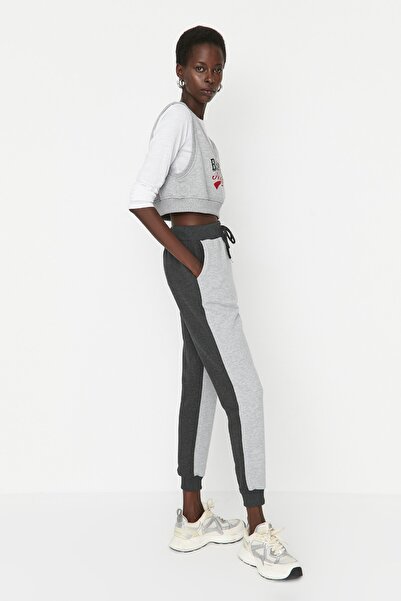 Trendyol Collection Gray Basic Jogger Thick Fleece Knitted Sweatpants TWOAW20EA0160