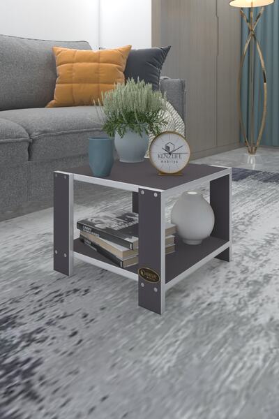 Kenzlife Orta Salon Sehpası Cakarta Gri 39*39*39 Yemek Sofra Bilgisayar (M)